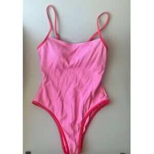 NWOT Pink w/ Red Accents One Piece Swimsuit / Swimwear by Wild Fable | Size L
